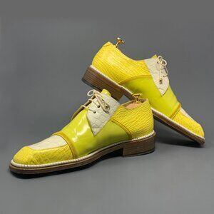 * RARE * MAURI Genuine Alligator / Shark Skin & Patent Leather / Men's 10M